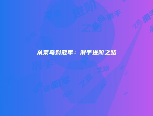 从菜鸟到冠军：滑手进阶之路