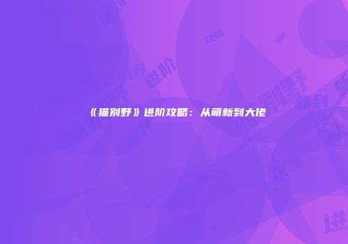 《猫别野》进阶攻略：从萌新到大佬