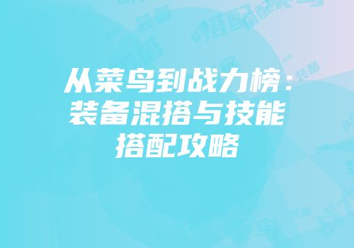 从菜鸟到战力榜：装备混搭与技能搭配攻略