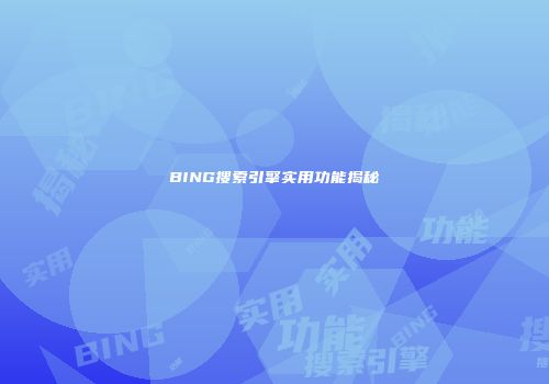 BING搜索引擎实用功能揭秘