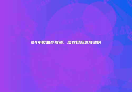 24小时生存挑战：高效目标达成法则