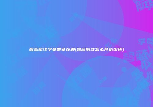 碧蓝航线学员聚餐在哪(碧蓝航线怎么拜访切磋)