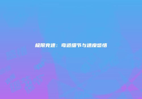 极限竞速：弯道细节与速度感悟