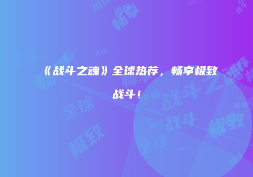 《战斗之魂》全球热荐，畅享极致战斗！