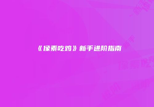 《像素吃鸡》新手进阶指南