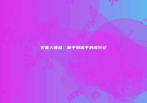 火柴人挑战：新手到高手的成长记