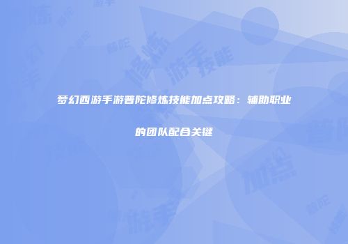 梦幻西游手游普陀修炼技能加点攻略：辅助职业的团队配合关键