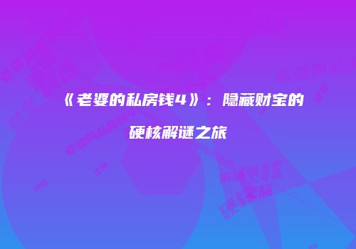 《老婆的私房钱4》：隐藏财宝的硬核解谜之旅