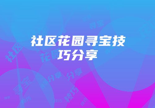 社区花园寻宝技巧分享