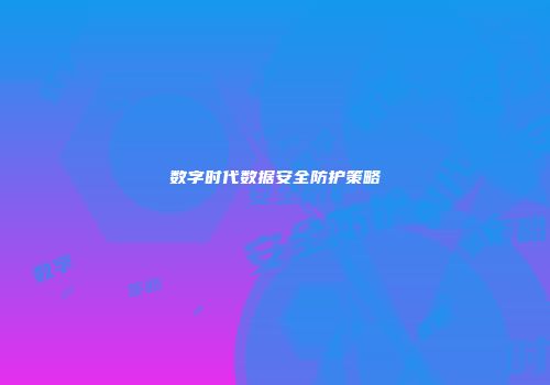 数字时代数据安全防护策略