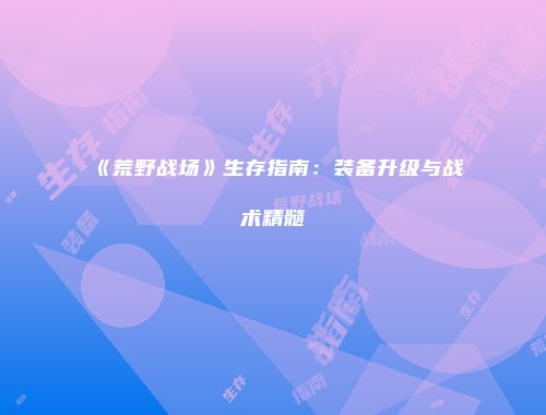 《荒野战场》生存指南：装备升级与战术精髓
