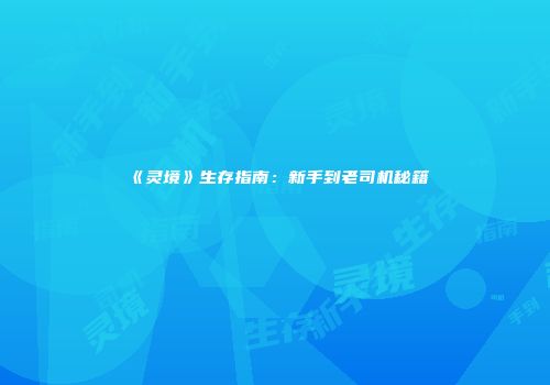 《灵境》生存指南：新手到老司机秘籍