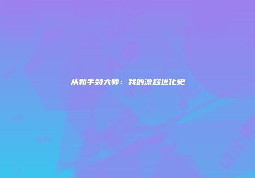 从新手到大师：我的漂移进化史