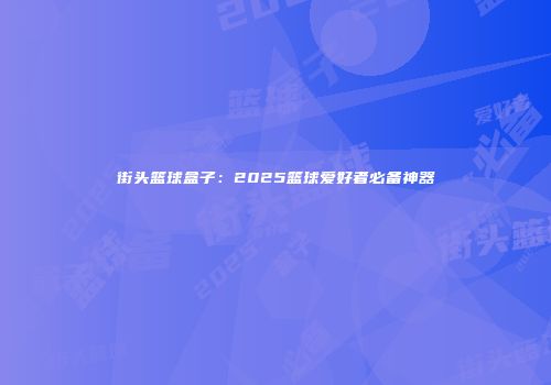 街头篮球盒子：2025篮球爱好者必备神器