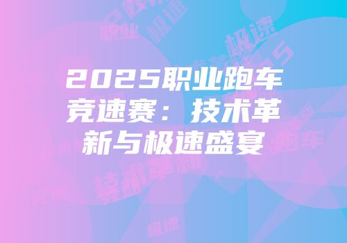 2025职业跑车竞速赛：技术革新与极速盛宴