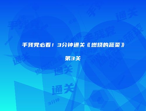 手残党必看！3分钟通关《燃烧的蔬菜》第3关